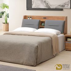 WAKUHOME 瓦酷家具Ari工業風木心板6尺抽屜雙人床組(床頭箱+床底)A005-232+254