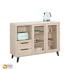 WAKUHOME 瓦酷家具 Wesley簡約木質調4尺岩板滑門收納櫃 A002-429-3