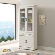 WAKUHOME 瓦酷家具Lotso自然日系白榆木2.6尺中抽書櫃A014-N105