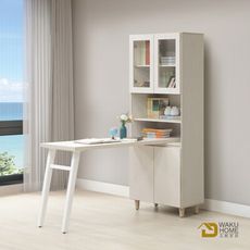 WAKUHOME 瓦酷家具Lotso自然日系白榆木5尺四門書桌櫃A014-N114