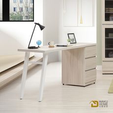 WAKUHOME 瓦酷家具Sunrice自然日系淺灰橡120cm書桌A014-K986