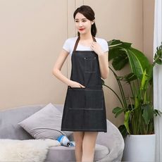 圍裙 牛仔圍裙 肩帶可調整 圍裙工作服 男女適用 防油膩易清洗