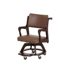 【海夫】LZ Glory plan 天然木材 可固定 旋轉 室內移動椅 咖啡色(A0233-02)