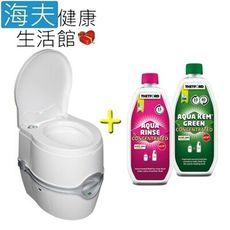 【海夫】Porta Potti Excellence 豪華型 電動泵攜帶型沖水馬桶+清潔劑+分解劑