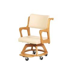 【海夫】LZ Glory plan 天然木材 可固定 旋轉 室內移動椅 白色(A0233-01)