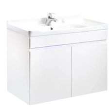 【海夫】ITAI一太 極簡美學 白色雙門浴櫃組 81x47.5x85.5cm(EC-9335-80B