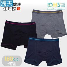 【海夫健康生活館】IOHS十分幸福 日本速吸男性尿用內褲MAX 三件組L號(160CC)