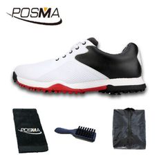 高爾夫男士防水運動鞋 寬版舒適型 軟鞋底球鞋   GSH116WBLK