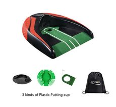 POSMA 高爾夫球自動回球器 搭3款塑膠推桿杯 贈黑色束口收納包 PG140RD-F