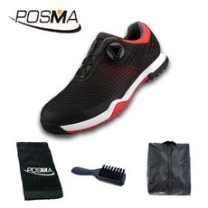 高爾夫男士防水運動鞋 緩震鞋底春夏男鞋 golf shoes   GSH112BRED  配POSM