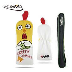 POSMA 高爾夫球桿套 公雞款 四入組  附黑色長桿包 CC200CHICKEN