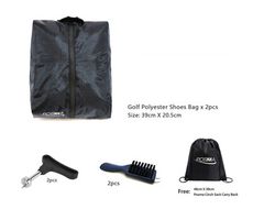 POSMA SB020高爾夫鞋包超值套裝內含2個鞋包2個撥釘器2個多功能清潔刷送Posma輕便背包