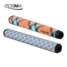 POSMA 高爾夫PU球桿替換握把 10入組 橘色格子款+藍色青花款 GRIP040A