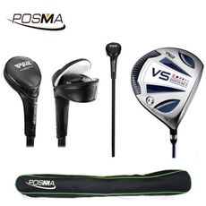 POSMA 高爾夫1號球桿套 黑色款 搭配1號木桿 附黑色長桿包 CC190DR_BLK