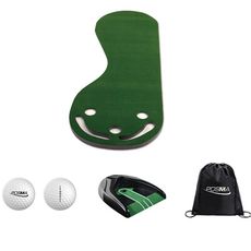 Posma PG190E 高爾夫三桿果嶺推桿訓練套裝:三桿果嶺推桿地毯和自動回球器 高爾夫雙層比賽球