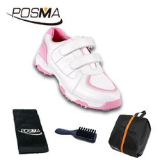 兒童高爾夫球鞋 透氣防滑防水 女童運動鞋 舒適  GSH065WPNK