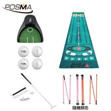 POSMA 高爾夫室內果嶺推桿天鵝絨練習墊 數字圖案 ( 60cm X 100 cm) 訓練組合 P