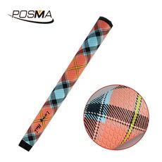 POSMA 高爾夫 PU球桿替換握把 10入組 橘色格子款 GRIP040