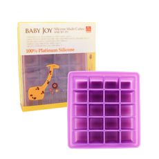 韓國 babay joy 鉑金矽膠副食品製冰盒1入-20格紫(副食品分裝盒 保存盒 冰磚 烘焙模具