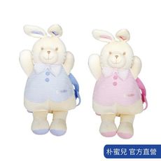 韓國 朴蜜兒小兔子 兒童背包 短絨毛布偶背包(附防走失繩) 粉色款 -