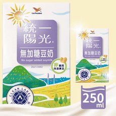【統一】陽光無加糖豆奶 豆漿 250ml 24瓶/箱 統一無糖豆漿 無糖豆奶 統一豆漿 統一豆奶