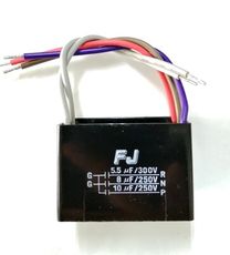 【台灣FJ】 變速電容 5.5UF + 8UF + 10UF 250V 吊扇電容 附贈快速接線帽