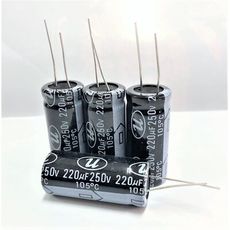 台灣製 電解電容 220uf 250v 尺寸: 18x40 mm  5顆/入