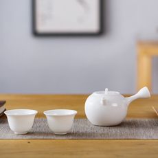 [千紅一品茶]玉瓷一壺兩杯日式側把茶具禮盒(現貨)