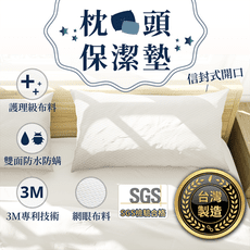 【台灣製造 3M專利 枕頭保潔墊】雙面防水枕套保潔墊 枕頭套 枕套 枕墊 防水枕套 防水