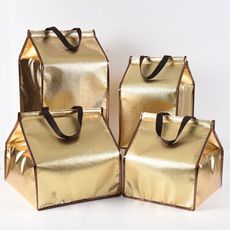 覆膜保溫袋 6吋 保冷袋(防潑水) 金色(5入) 魔鬼氈 保冰袋 鋁箔保溫袋 外送袋 便當袋 禮贈品