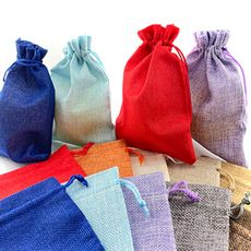 米袋 彩色亞麻袋(小號-10色) 麻布袋  束口麻布袋 平口袋 結緣品 禮物袋