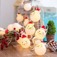 LED 聖誕節燈串 雪人(20顆) 3M 聖誕燈 聖誕燈飾 電池盒款 燈條 LED燈 聖誕樹
