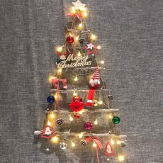 歐風 聖誕樹 DIY耶誕樹(實木) LED燈樹牆 牆面樹 耶誕節 店面布置 居家裝飾 牆貼