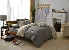 【班尼斯】【百貨專櫃級5尺雙人床包枕套組】【多˙簡單-素色雙拼系列】精梳純棉/寢具/床單/床包