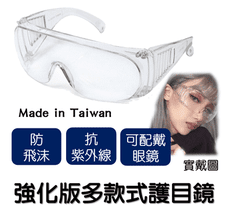 【快速出貨】MIT強化版多款式護目鏡，100%抗紫外線UV400，鏡片升級再強化
