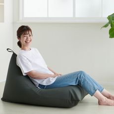 日本製hanalolo懶骨頭-POTORA款100L皮革布-鐵灰綠色