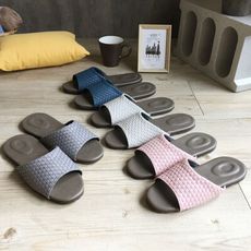 【iSlippers】風格系列-編織紋皮質室內拖鞋