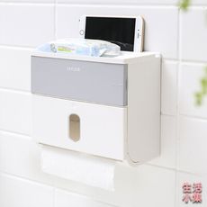 【現貨+台灣出貨】多功能雙層衛生紙盒 北歐風 紙巾盒 壁掛式 廁所置物架 浴室置物架 紙巾架 面紙盒