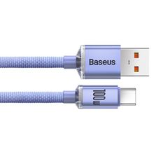 【Baseus 倍思】晶耀 USB-A to Type C 100W 快充數據線 紫色 2m