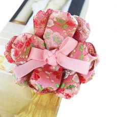 【PinkyPinky Boutique】喜氣華麗織錦花朵 髮束 ＊藍綠色 / 粉紅色 ＊