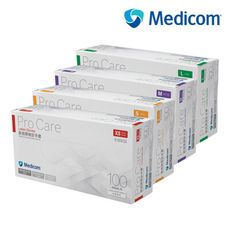【Medicom麥迪康】ProCare 無粉乳膠手套 檢診手套 (100入/盒)