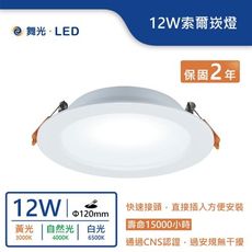 【舞光.LED】12W平面超亮索爾嵌燈(崁入孔12cm)(暖白/自然光/白光)12DOP12