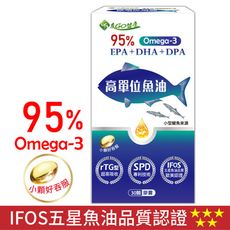 【友GO健康】95%Omega-3高單位魚油 EPA+DHA+DPA(30顆/盒)小顆好吞適合全家人