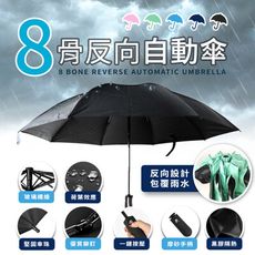 【雙層黑膠 加大傘面】反向傘 自動傘 折疊傘 摺疊傘 晴雨傘 雨傘 遮陽傘 防曬 防風 HOR9C1