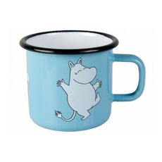 【芬蘭Muurla】嚕嚕米系列-嚕嚕米琺瑯馬克杯370cc(藍色)咖啡杯/琺瑯杯