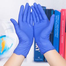 【AquaGlove】醫療級手套(1盒100入) TouchFree NBR手套_藍紫色耐油 拋棄式