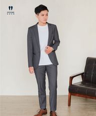 小版男西裝-尖晶灰