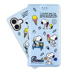 【SNOOPY/史努比】iPhone 16 Plus (6.7吋) 彩繪可站立皮套(最愛冰淇淋)