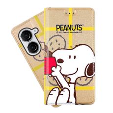 【SNOOPY/史努比】ASUS Zenfone 10 / 9 共用 彩繪可站立皮套(吃餅乾)