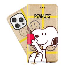 【SNOOPY/史努比】iPhone 16 Pro (6.3吋) 彩繪可站立皮套(吃餅乾)